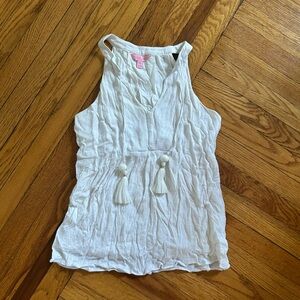 Lilly Pulitzer White Tassel Tank Top